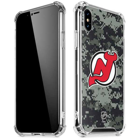 NHL New Jersey Devils Camo iPhone XS Max Clear Case